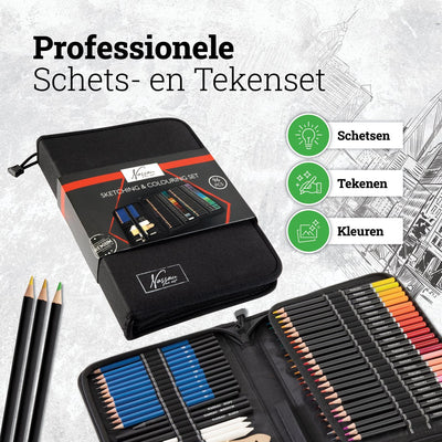 Nassau Fine Art Schets- en Tekenkit 96-delig met Etui