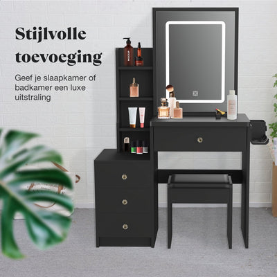 Tutabelle Wit Kaptafel met Spiegel en Stoel
