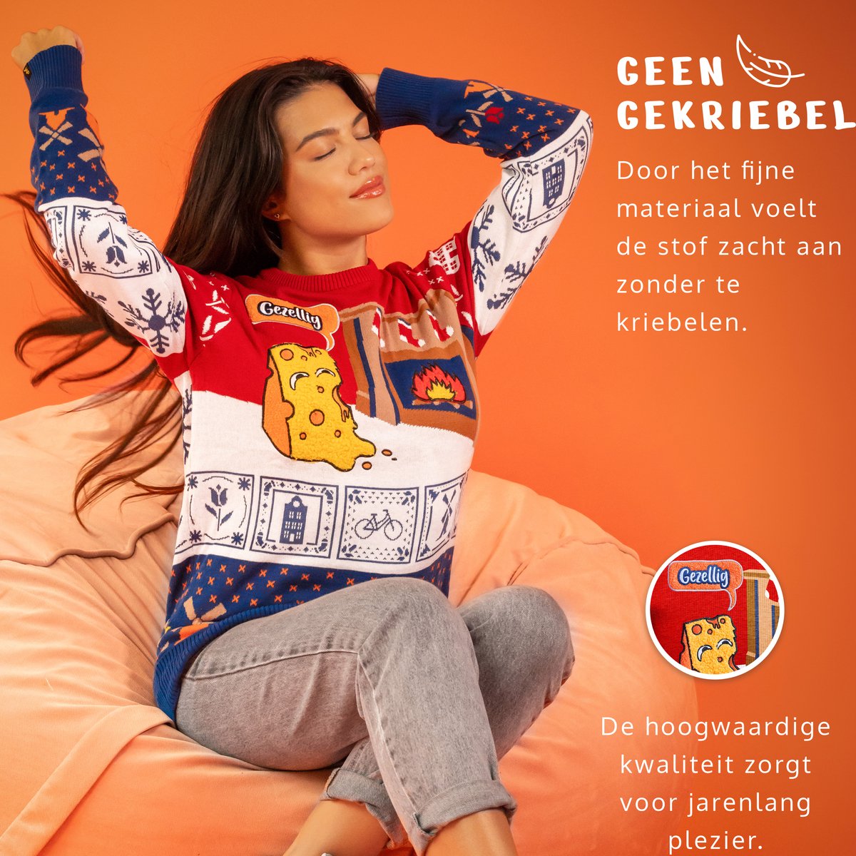 JAP Christmas Wereldse Kersttrui M - Recycleerbaar & Comfortabel