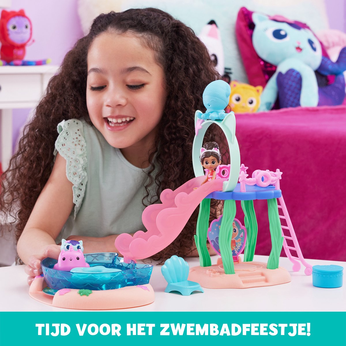 Gabby's Poppenhuis Cattastic Zwembad Speelset met Figuren