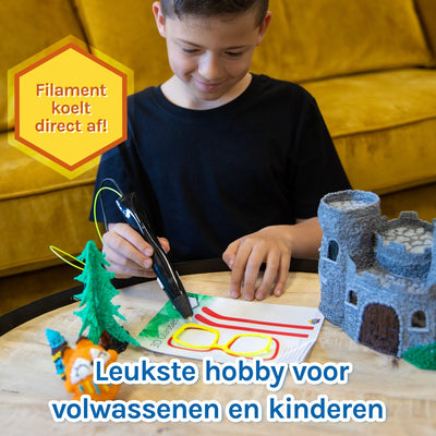 3D&print 3D Pen Startpakket Wit met 50m Filament + 5 Sjablonen