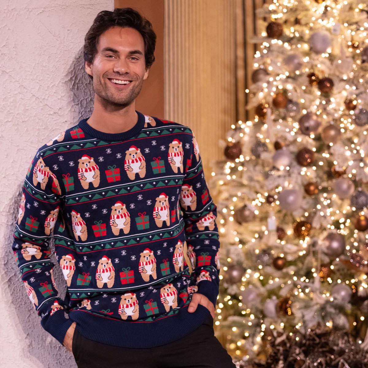 JAP Kersttrui Ugly Christmas Beer Cadeau Unisex M - Donkerblauw