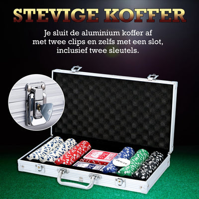 Sans Marque Poker Set in Handige Koffer - 300 Stuks