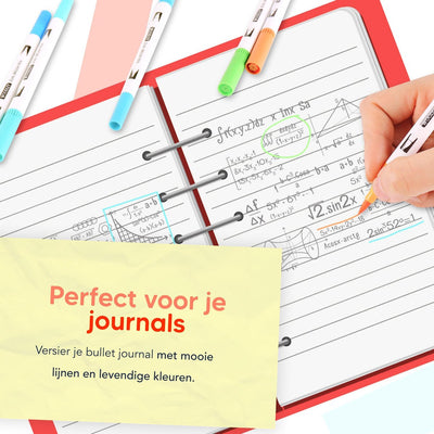 Woodley Dubbele Penseelstiften Set - 36 Kleuren Fineliners