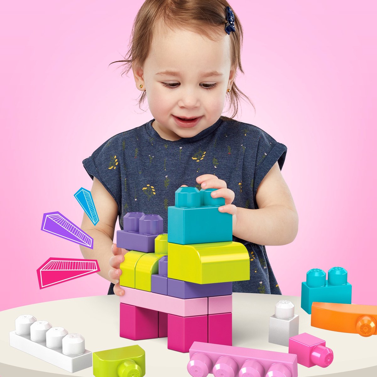 Mega Bloks Roze Bouwstenen Set - 60 Stuks