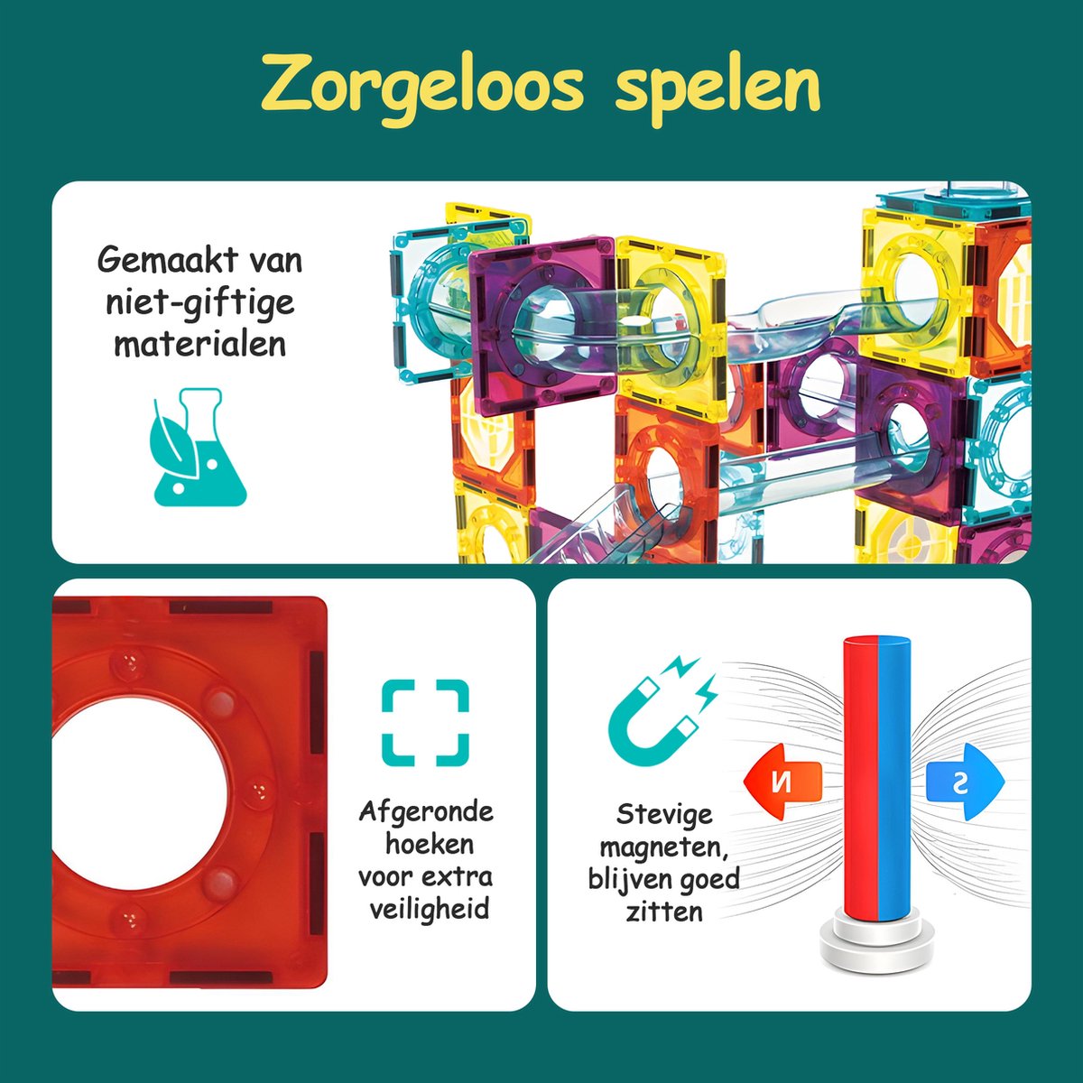 Olvy Magnetische Bouwstenen Set - 95-delig Montessori