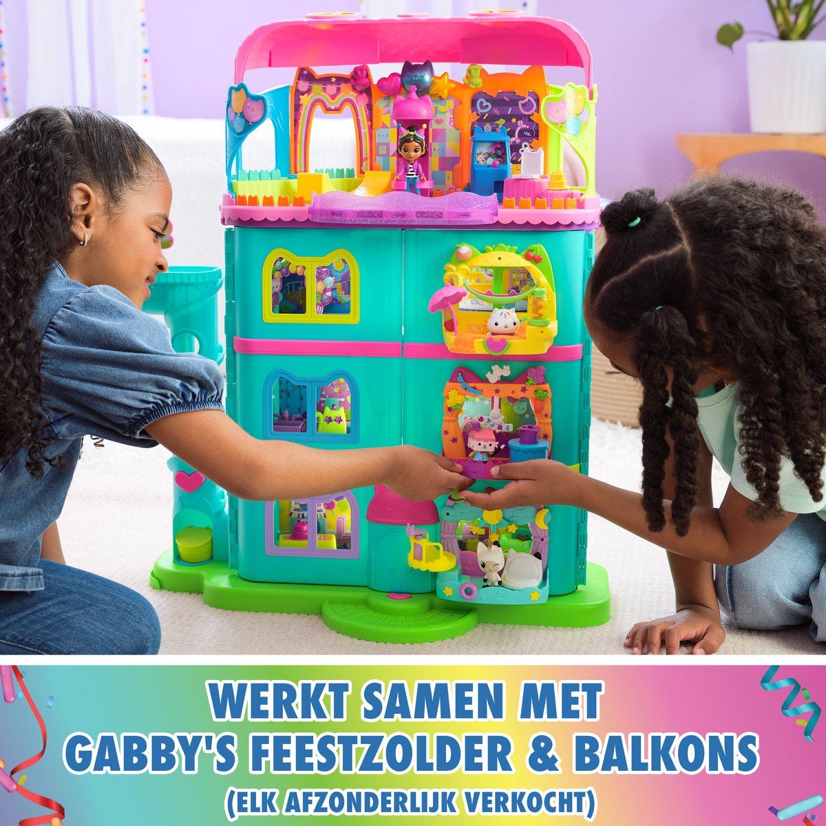 Gabby's Poppenhuis Feesthuis met Figuren en Geluiden - 60 cm