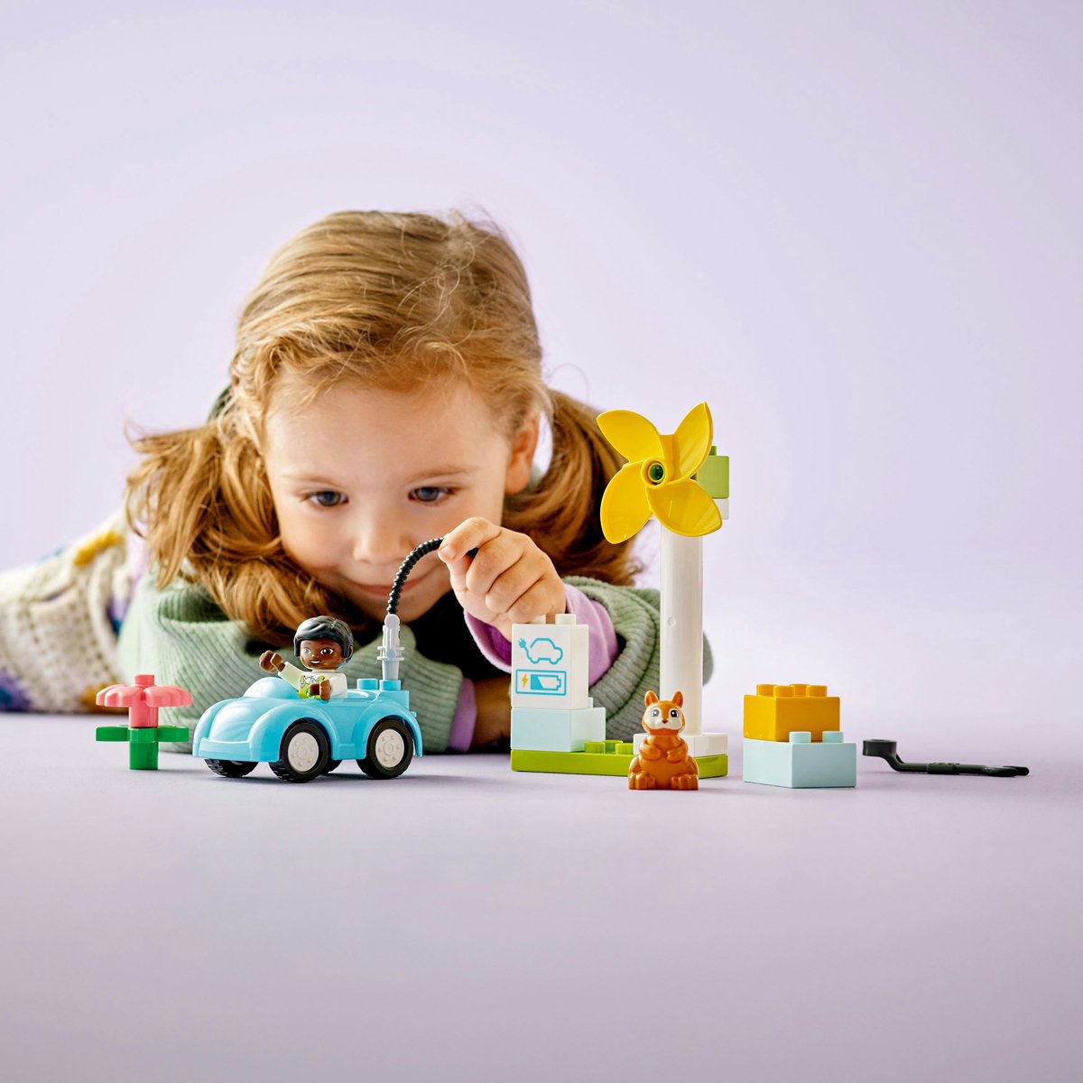 LEGO DUPLO Mijn Stad Windmolen en Elektrische Auto - 10985