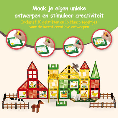 Olvy Magnetische Bouwstenen - 80 Stuks - Montessori Speelgoed