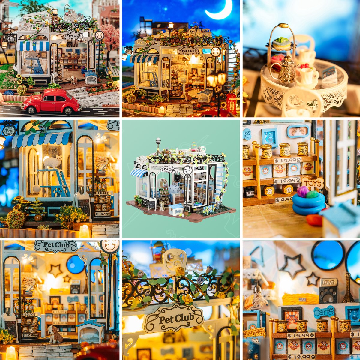 Crafts&Co Miniatuur Poppenhuis Kit - Dierenwinkel 'The Pet Club'