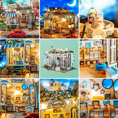 Crafts&Co Miniatuur Poppenhuis Kit - Dierenwinkel 'The Pet Club'