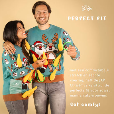 JAP Christmas Interactieve Kersttrui M - 100% Gerecycled