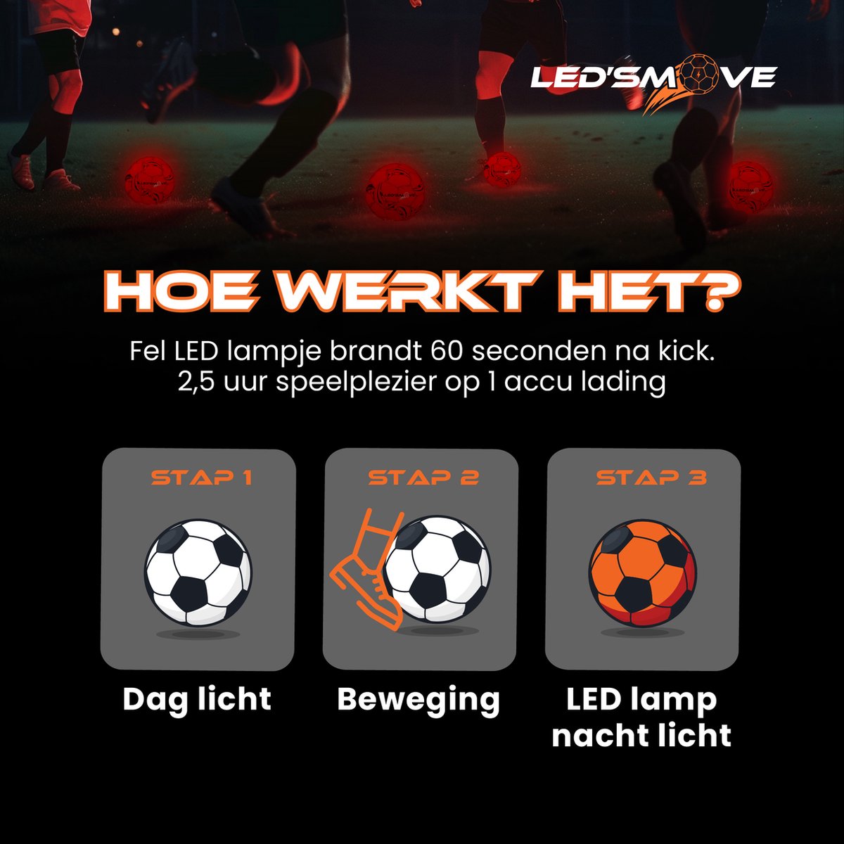LedsMove LED Voetbal LS2 Traditioneel - Maat 5