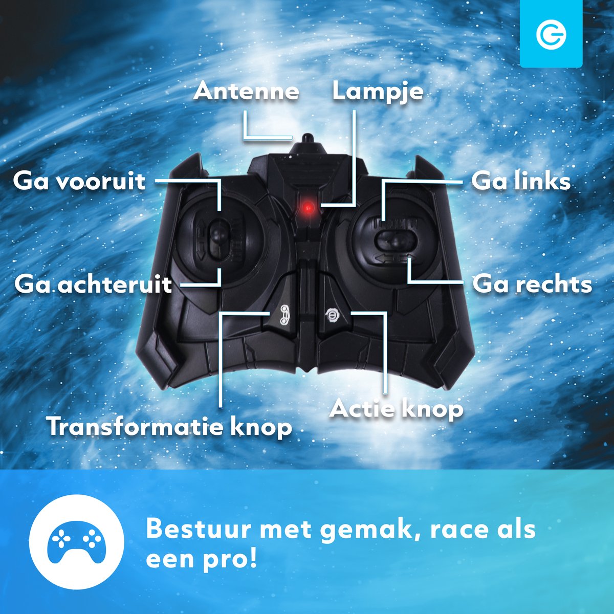 Silvergear Transformeerbare RC Auto voor Jongens - Zwart