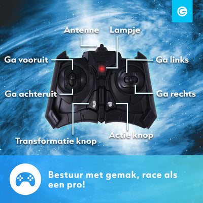 Silvergear Transformeerbare RC Auto voor Jongens - Zwart