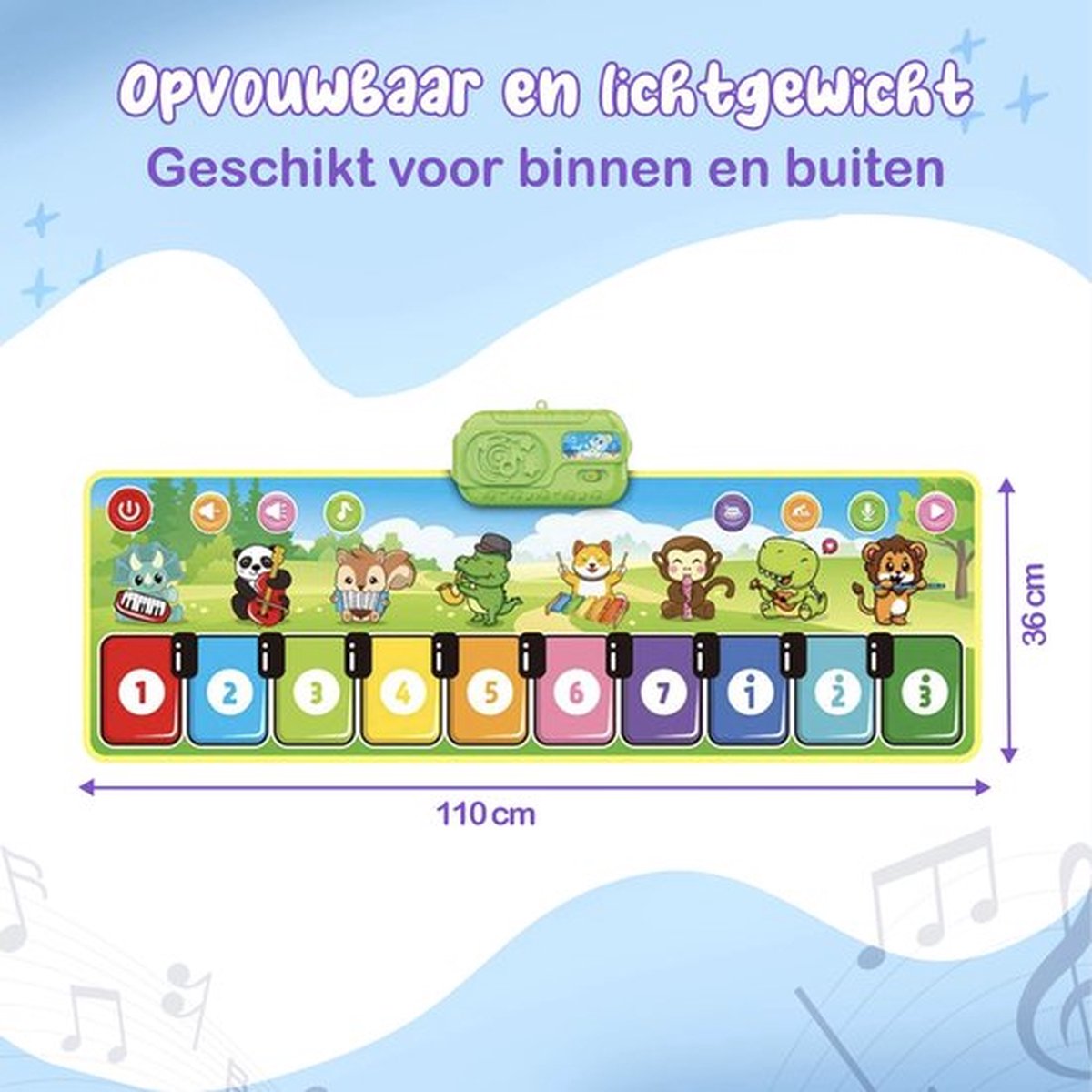 KosmoKids® Muzikaal Diertapijt voor Kinderen - Dans & Piano