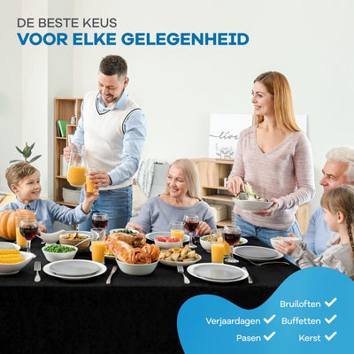 Sans marque Waterdichte Duurzame Tafelkleed Zwart 259x152 CM