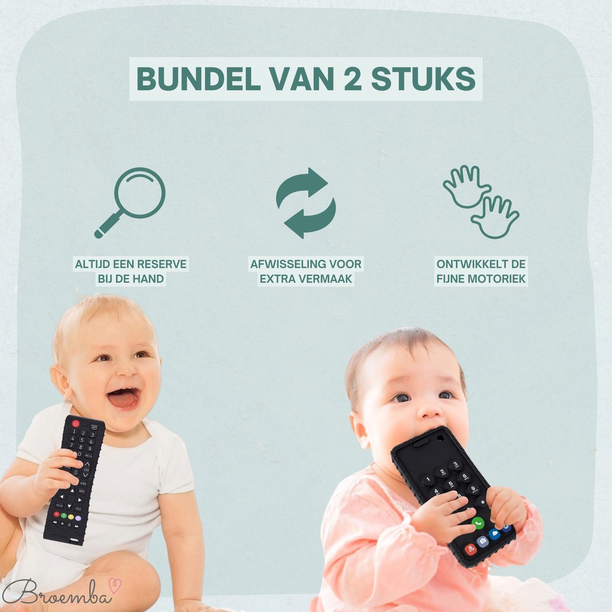 Broemba Baby Telefoon & Afstandsbediening - Bijtringen Siliconen
