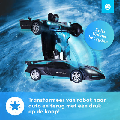 Silvergear Transformeerbare RC Auto voor Jongens - Zwart