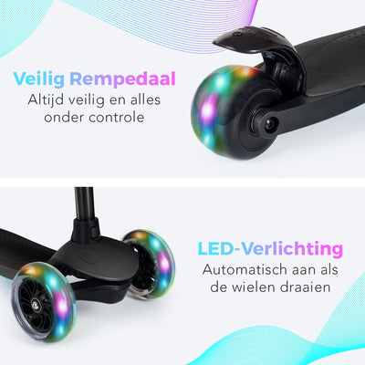 LifeGoods HappyStep Kinderstep met 3 Verlichte Wielen - 3-5 Jaar