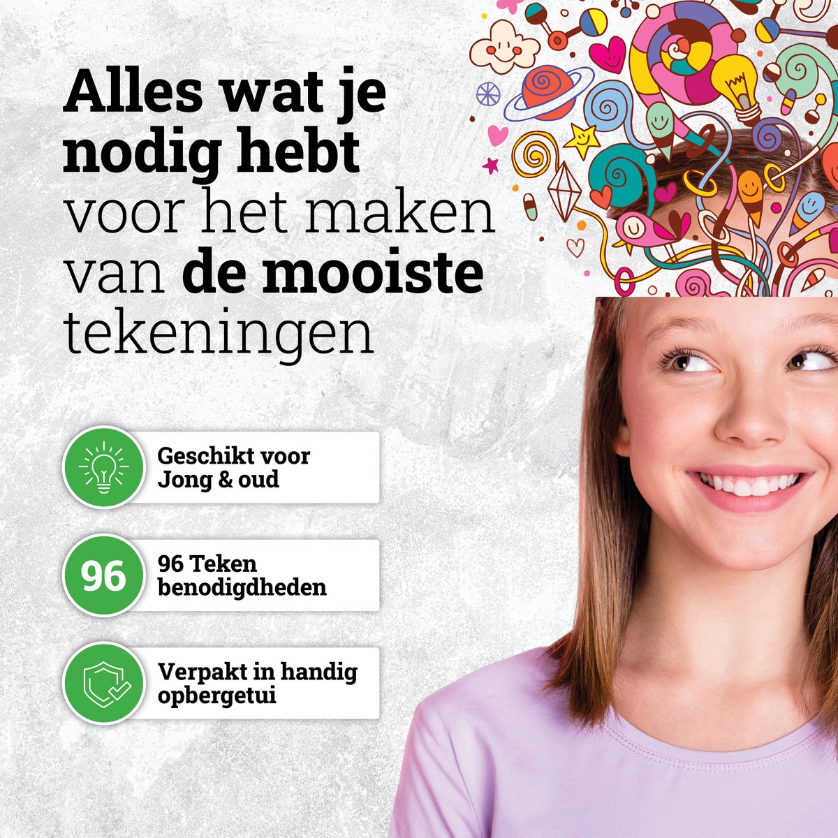 Nassau Fine Art Schets- en Tekenkit 96-delig met Etui