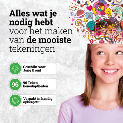 Nassau Fine Art Schets- en Tekenkit 96-delig met Etui