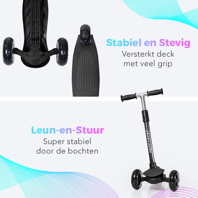 LifeGoods HappyStep Kinderstep met 3 Verlichte Wielen - 3-5 Jaar