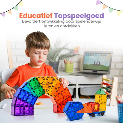 Magnaminds Magnetische Bouwblokken - 135 stuks Montessori Speelgoed