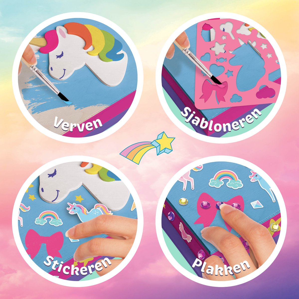 JOYA CREATIVE Unicorn Sieradendoosje DIY - Kindercraft Set