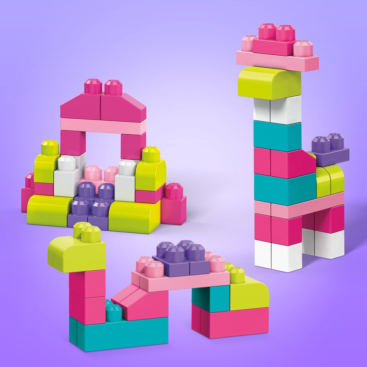 Mega Bloks Roze Bouwstenen Set - 60 Stuks