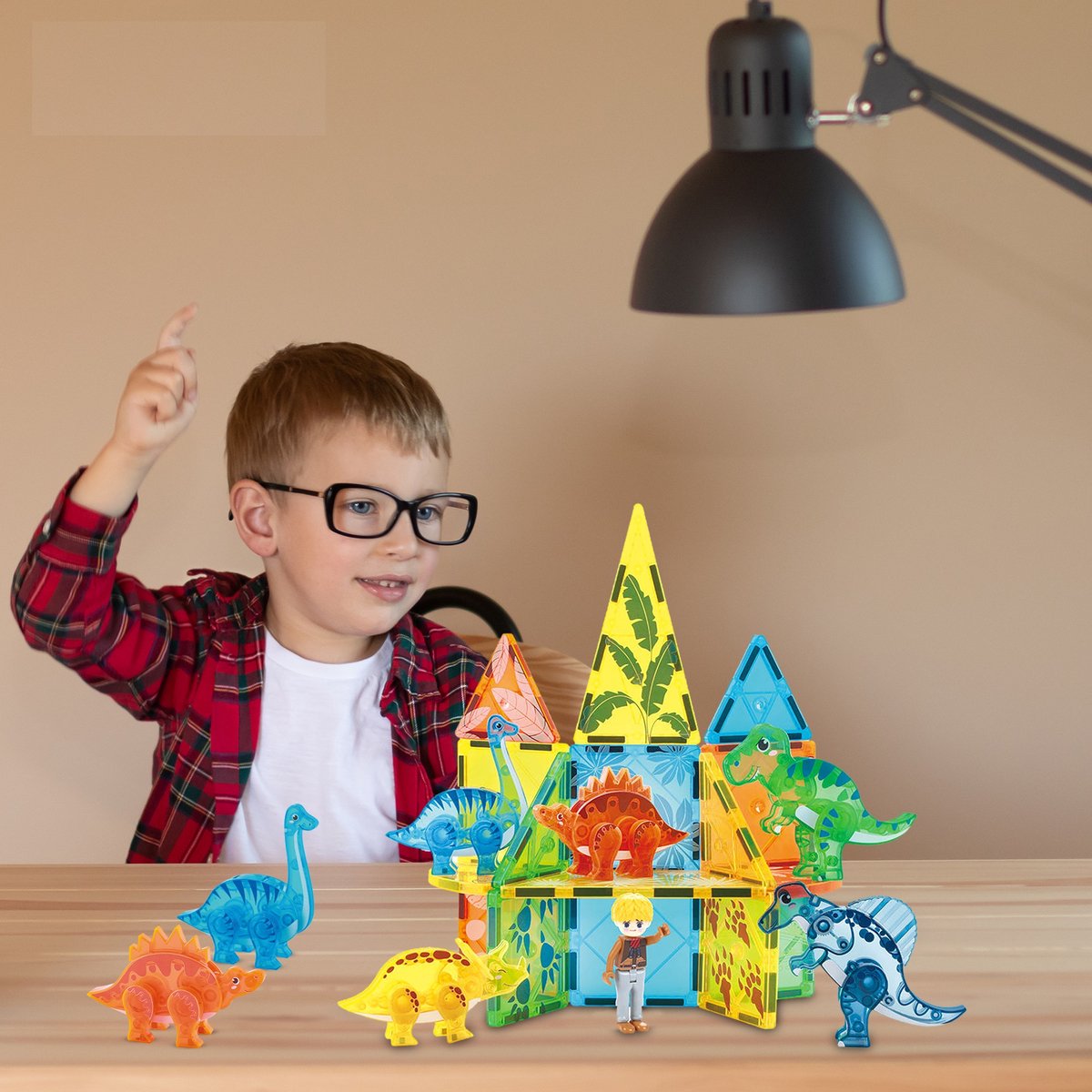Magnaminds Magnetische Dino Bouwstenen - 49 Stuks