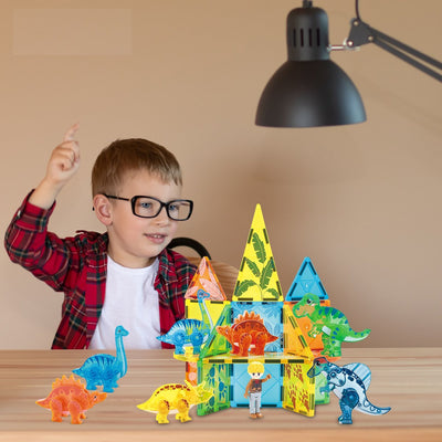Magnaminds Magnetische Dino Bouwstenen - 49 Stuks