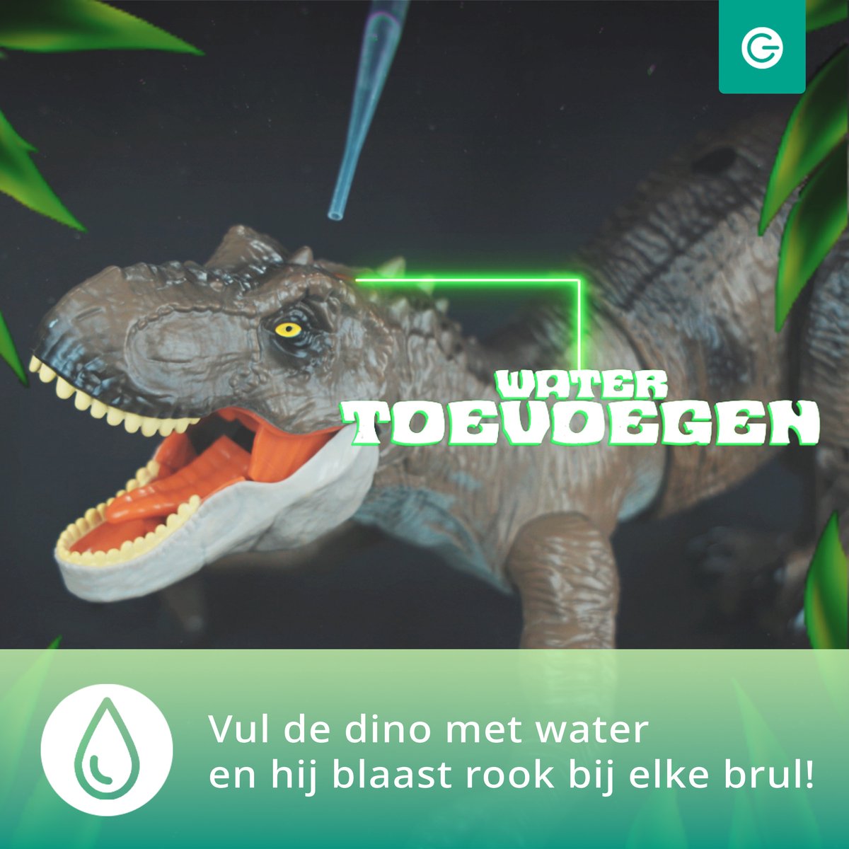 Silvergear RC Dino T-Rex Auto met Rook, Licht en Geluid