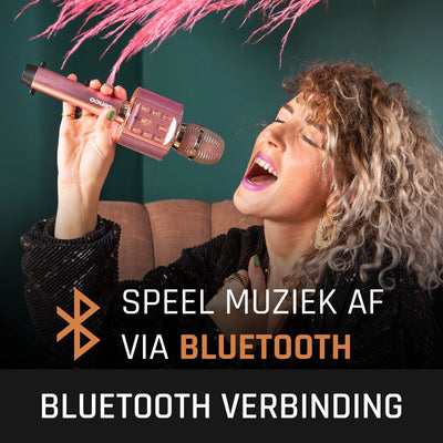 Lenco BMC-090PK Roze Karaoke Bluetooth Microfoon met Speaker