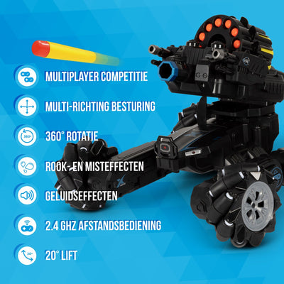 Silvergear RC Auto met Blaster & 360° Rotatie