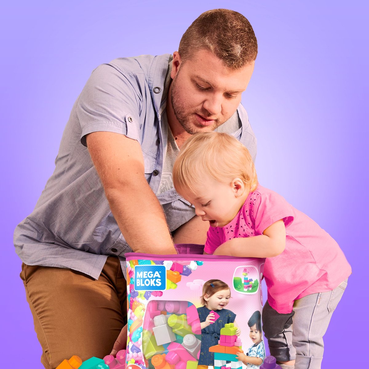 Mega Bloks Roze Bouwstenen Set - 60 Stuks