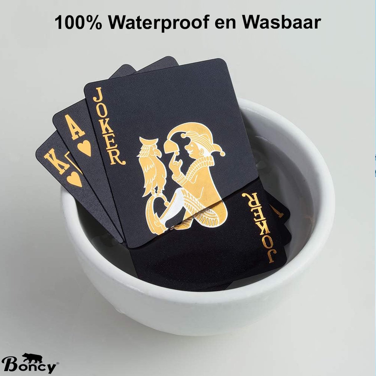 Boncy Luxe Speelkaarten Zwart - 100% Plastic & Waterdicht