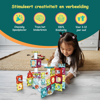 Olvy Magnetische Bouwstenen Set - 95-delig Montessori