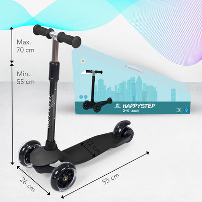 LifeGoods HappyStep Kinderstep met 3 Verlichte Wielen - 3-5 Jaar