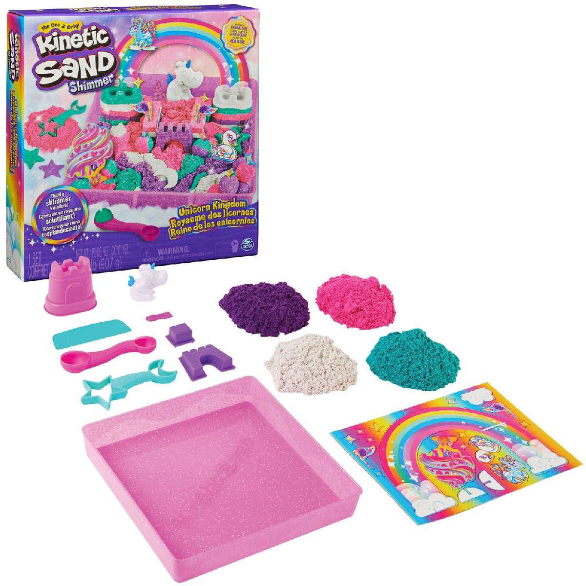 Kinetic Sand Shimmer Unicorn Kasteelset met 907g Zand
