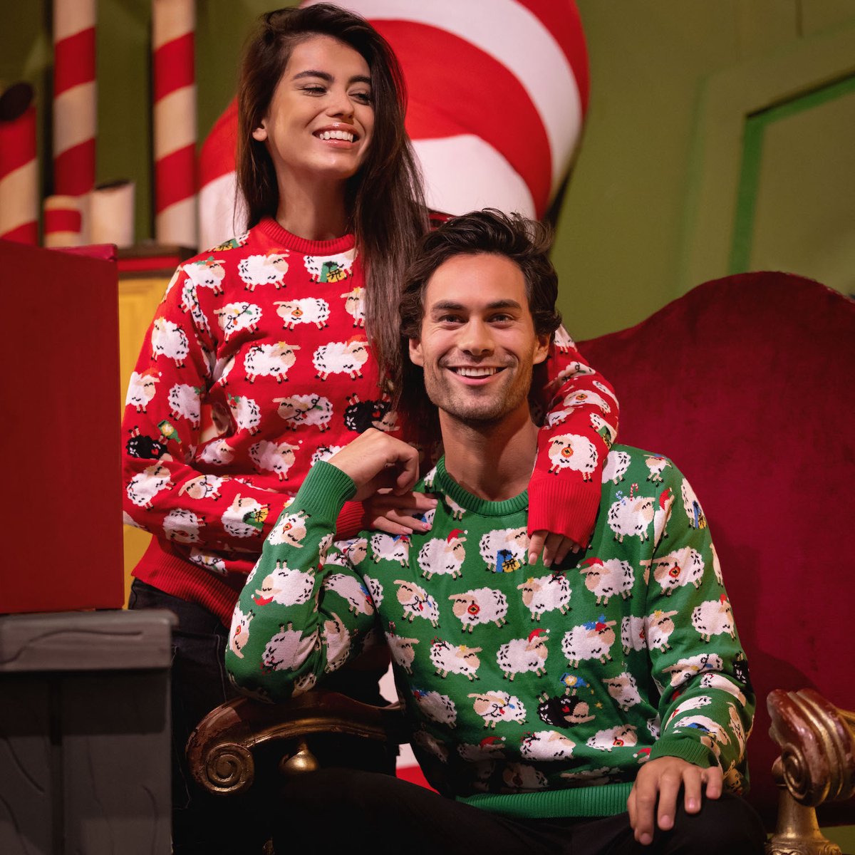 JAP Christmas Le Mouton Noir Foute Kersttrui Rood - M