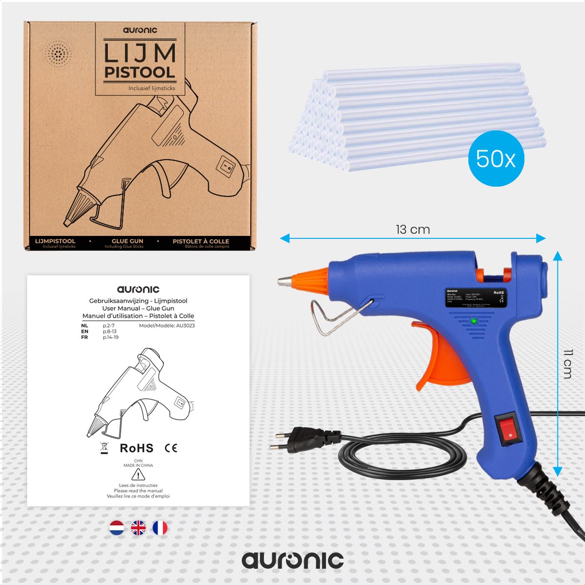 Auronic LifeGoods Professionele Lijmpistool met 50 Lijmstaven