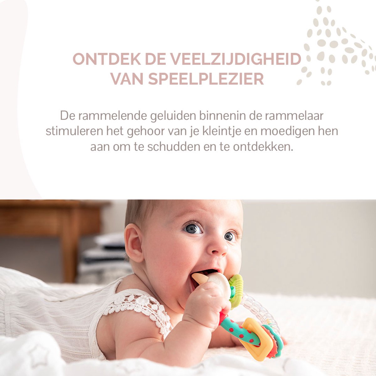 Sophie de Giraf Multi-Textuur Rammelaar Rood/Wit