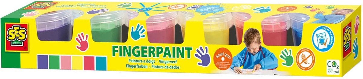 SES Vingerverf 6 Kleuren - Mengbaar & Makkelijk Afwasbaar