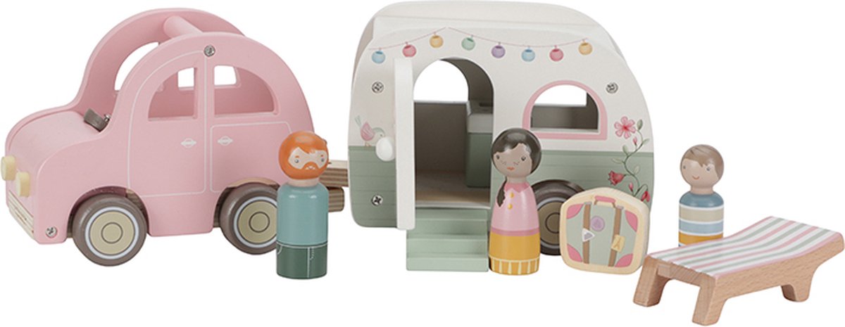 Little Dutch Speelgoedauto met Caravan - FSC Gecertificeerd
