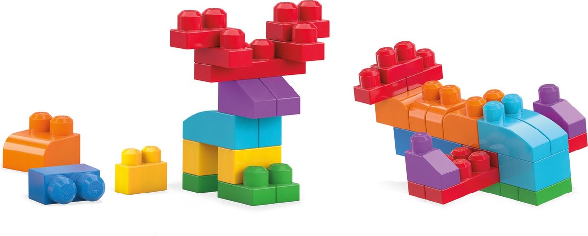 Mega Bloks Middelgrote Blauwe Bouwblokken Set - 60 Stuks