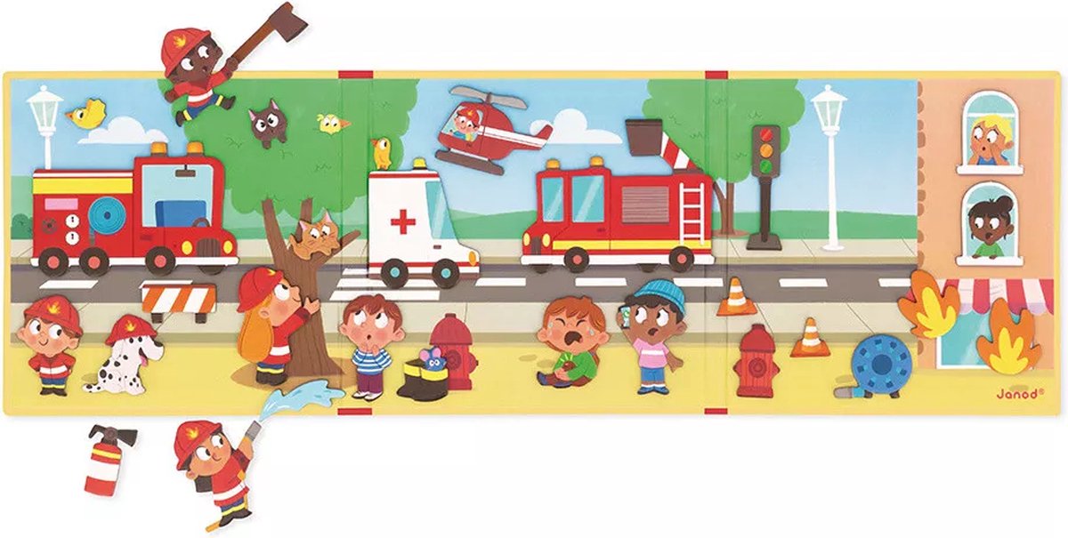 Janod Magneti'Stories Magnetenset Brandweermannen