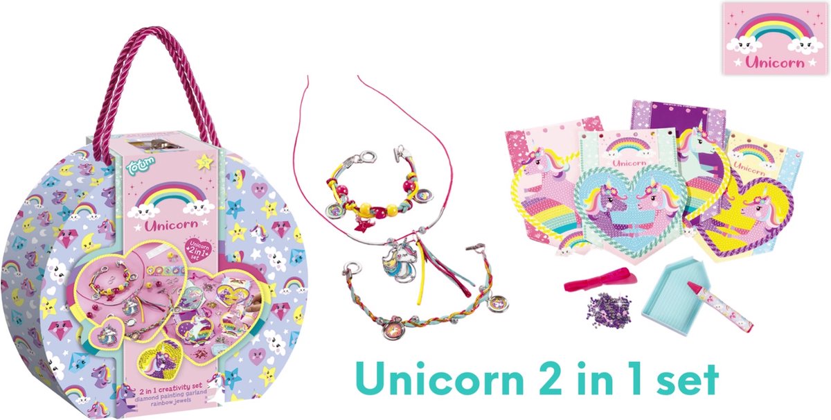 Totum 2-in-1 Eenhoorn Koffer voor Creatief Spel