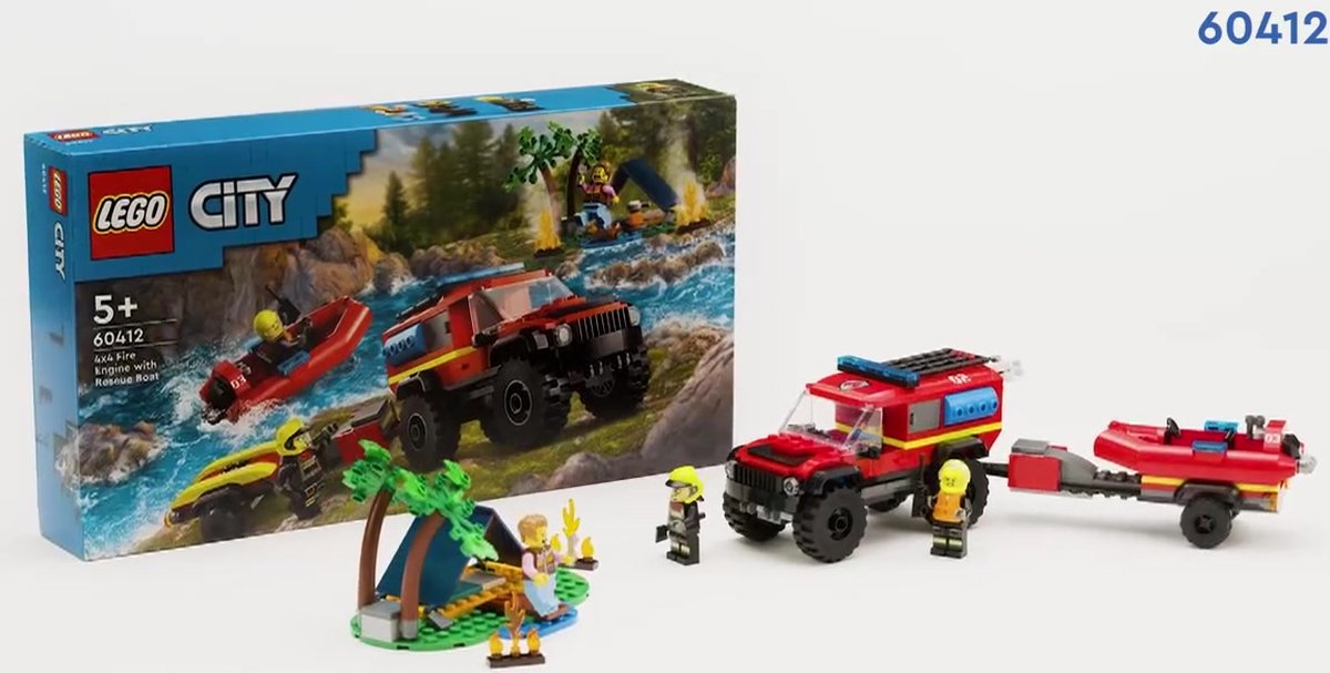 LEGO City 4x4 Brandweerwagen met Reddingsboot - 60412