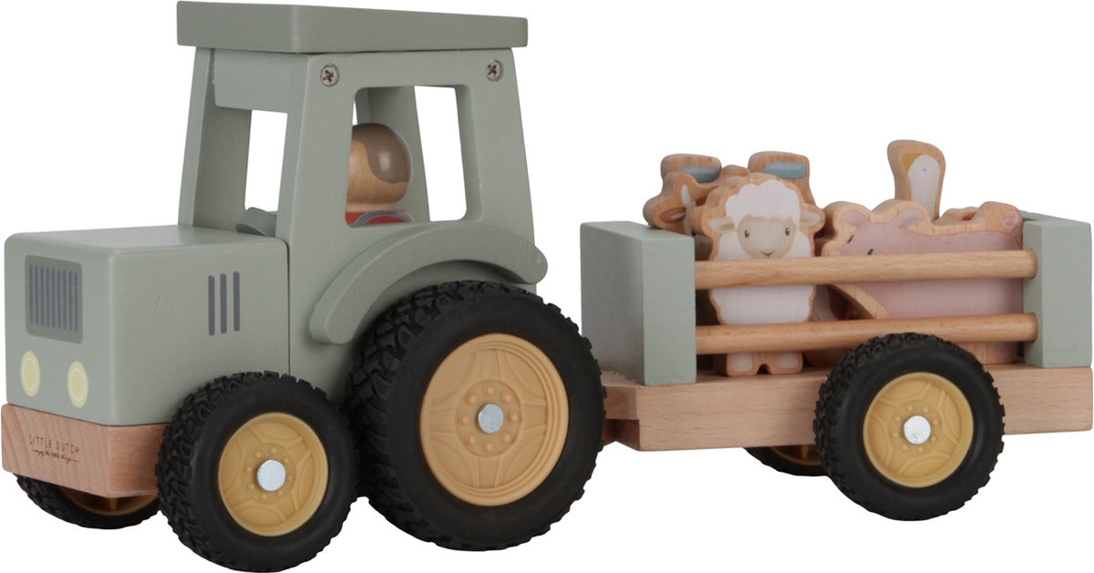 Little Dutch Tractor met Aanhanger - Little Farm Speelgoed